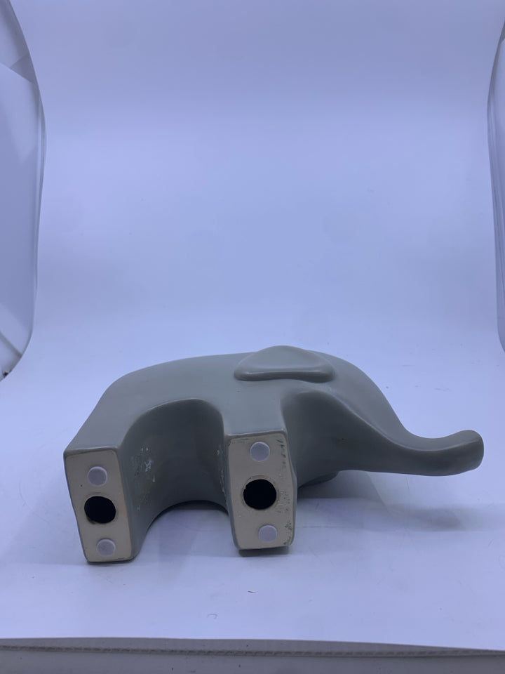 GREY CERAMIC ELEPHANT.