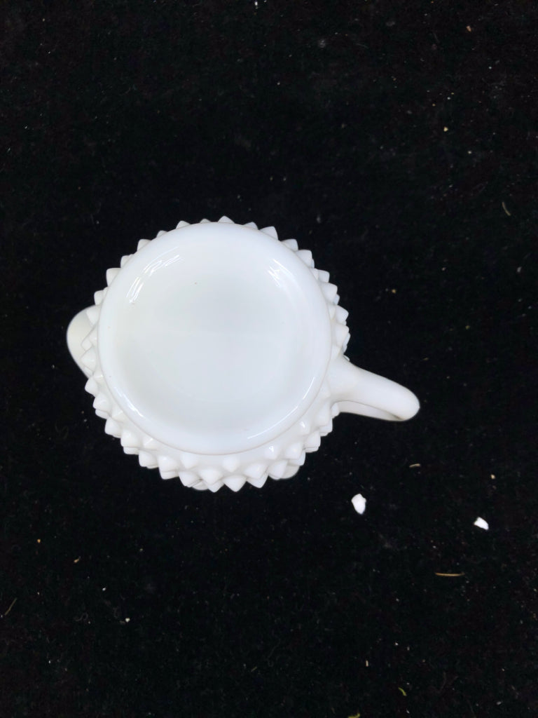 MILK GLASS STAR EDGE CREAMER.