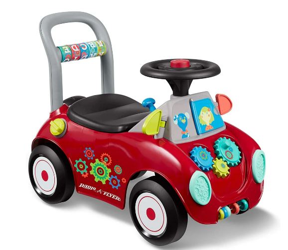 Radio Flyer Busy Buggy, 3 in 1 Push Walker & Ride-on with Interactive Features,