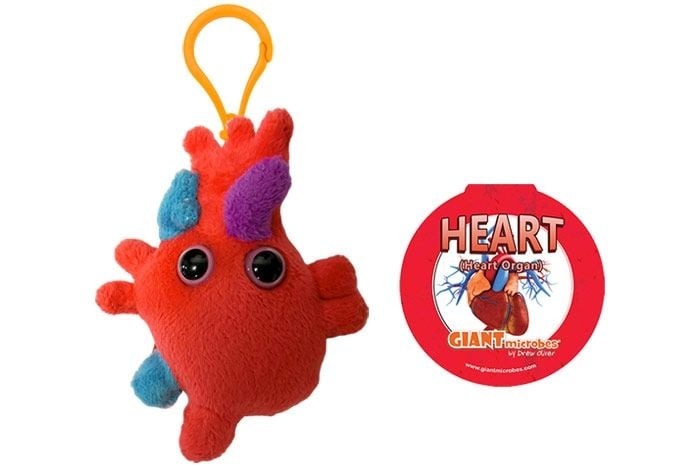 NEW GIANT Microbes Heart Keychain