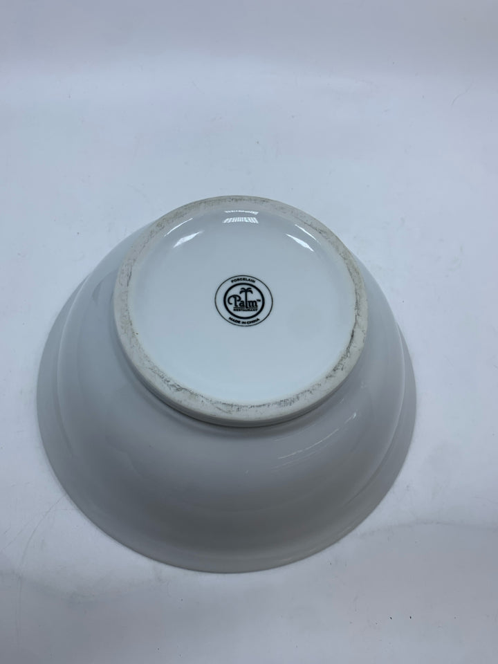 WHITE PORCELAIN SERVING BOWL.