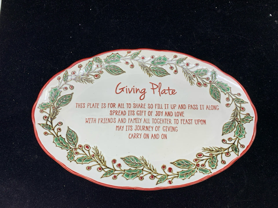 OVAL "GIVING PLATE" HOLLY.