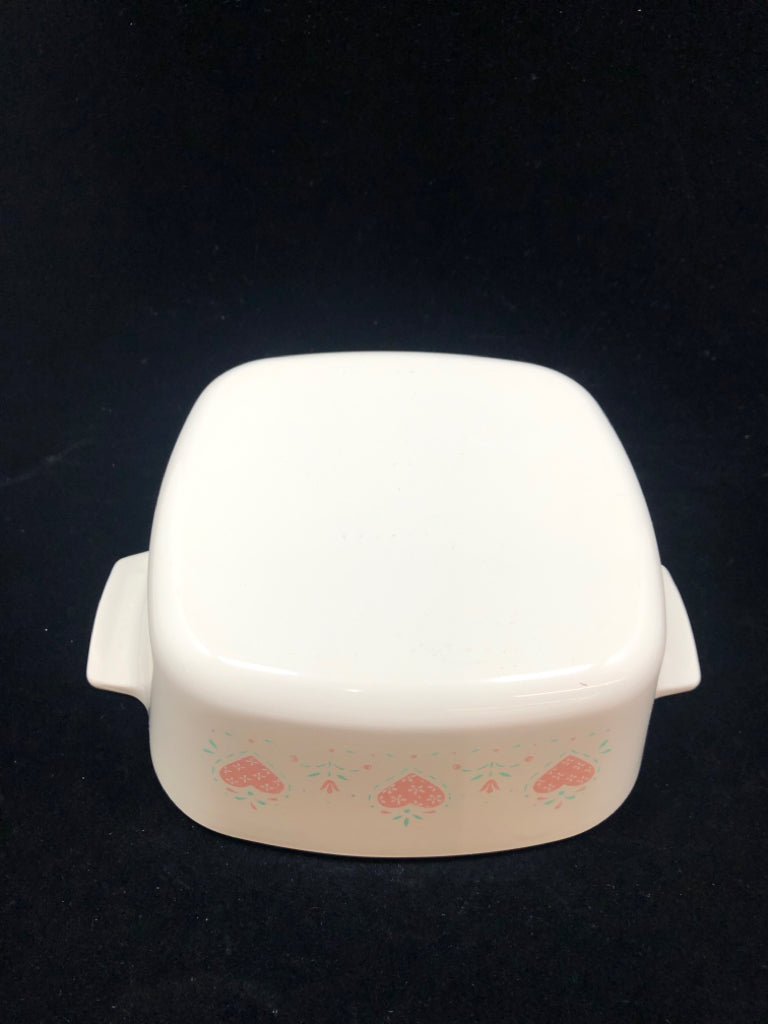 CORNING WARE "FOREVER YOURS" PATTERN CASSEROLE DISH.