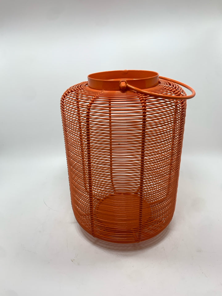 BRIGHT ORANGE CANDLE LANTERN.