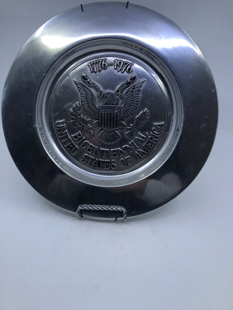 BICENTENNIAL USA PEWTER PLATE.