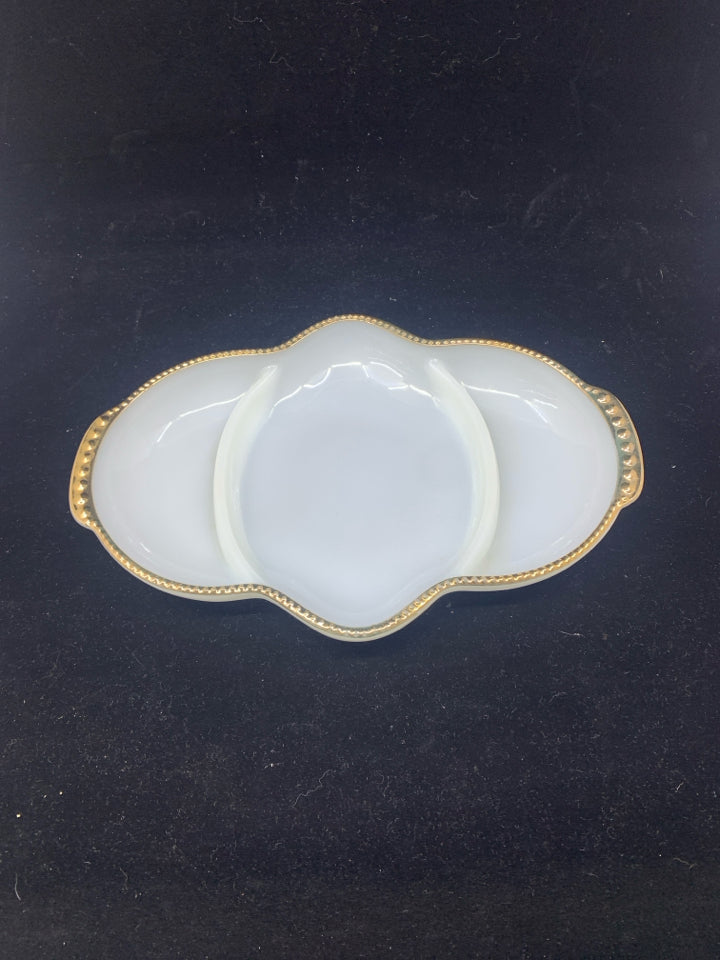 VTG DIVIDED OVAL SERVER- GOLD TRIM.