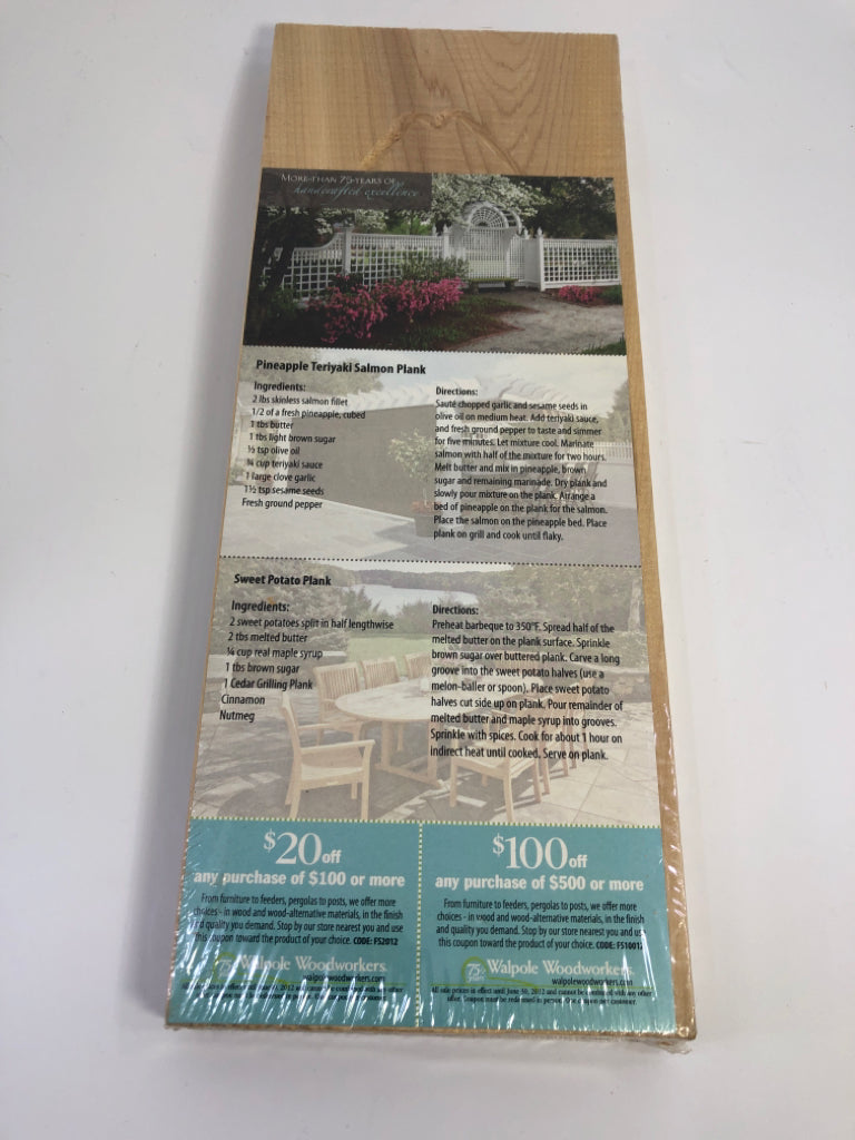 WALPOLE OUTDOORS CEDAR FISH GRILLING PLANK.