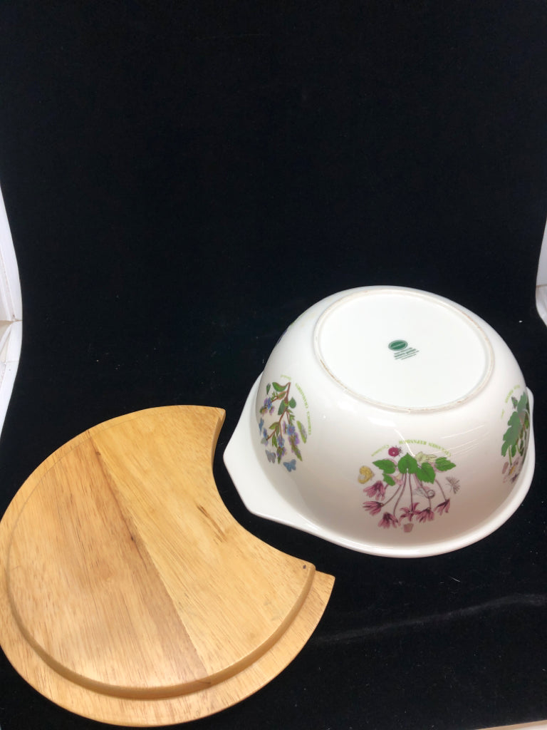 BOTANIC MAGNOLIA MIXING BOWL W/BAMBOO LID.