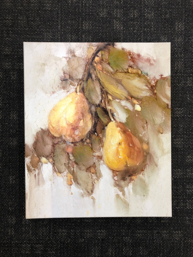 TEXTURED PEARS PAINTED CANVAS.