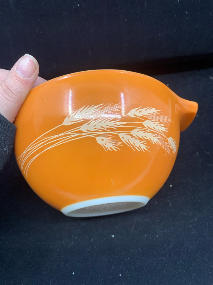 SMALL VTG MIXING BOWL W WHEAT-CINDERELLA HANDLES.