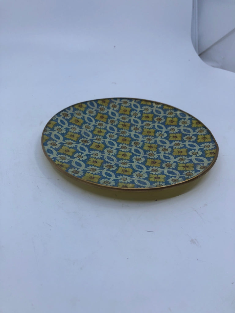 BICCARA BLUE SUNFLOWER SMALL TRAY.