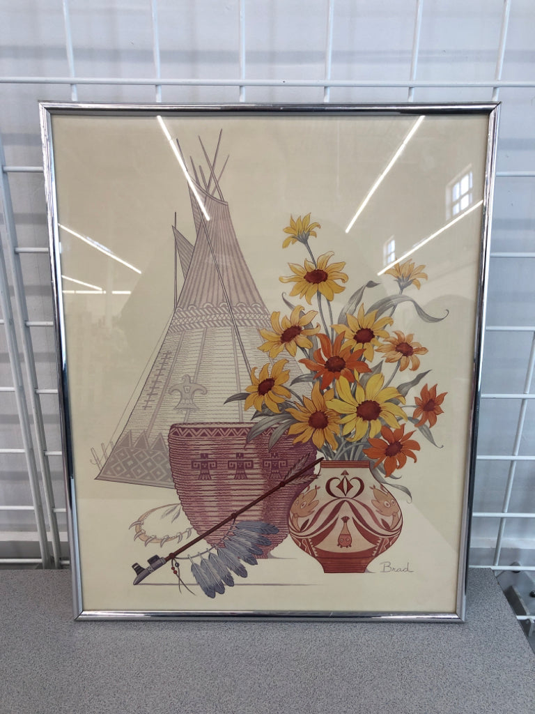 FLORAL TEEPEE +FLORAL FRAMED PRINT.
