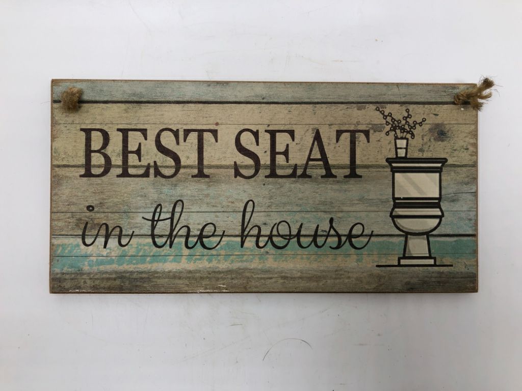BEST SEAT WOOD SIGN.