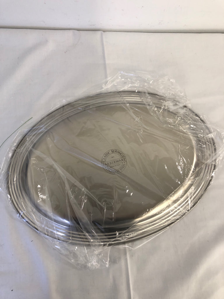 STAINLESS STEEL OVAL TRAY.