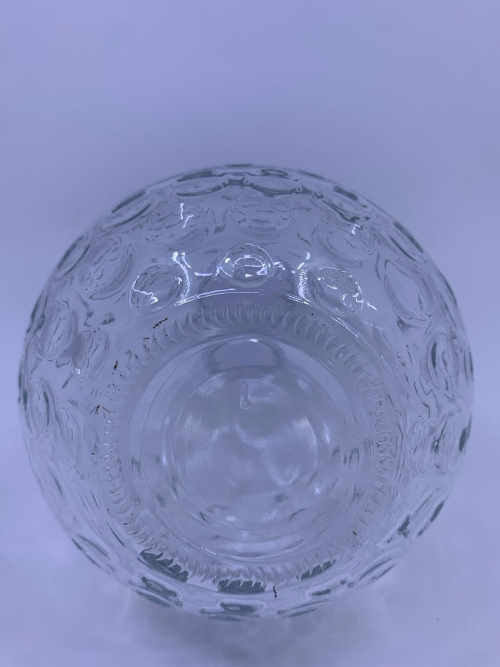CIRCLE CLEAR GLASS DECANTER W/ CIRCLES.