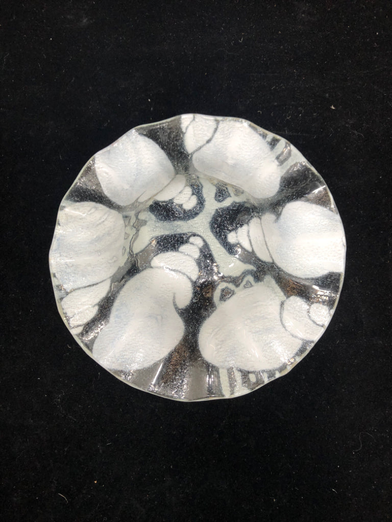 SEASHELL FUSED GLASS CANDY BOWL.