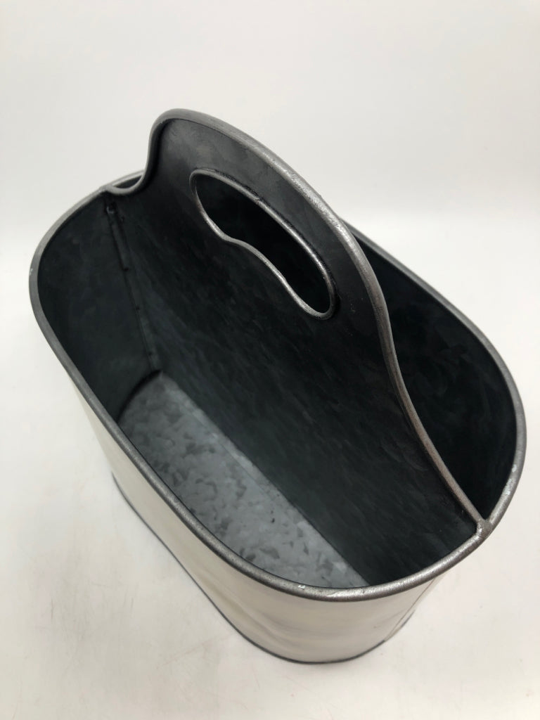 BIRD THEMED 2 SECTION GALVANIZED BUCKET.