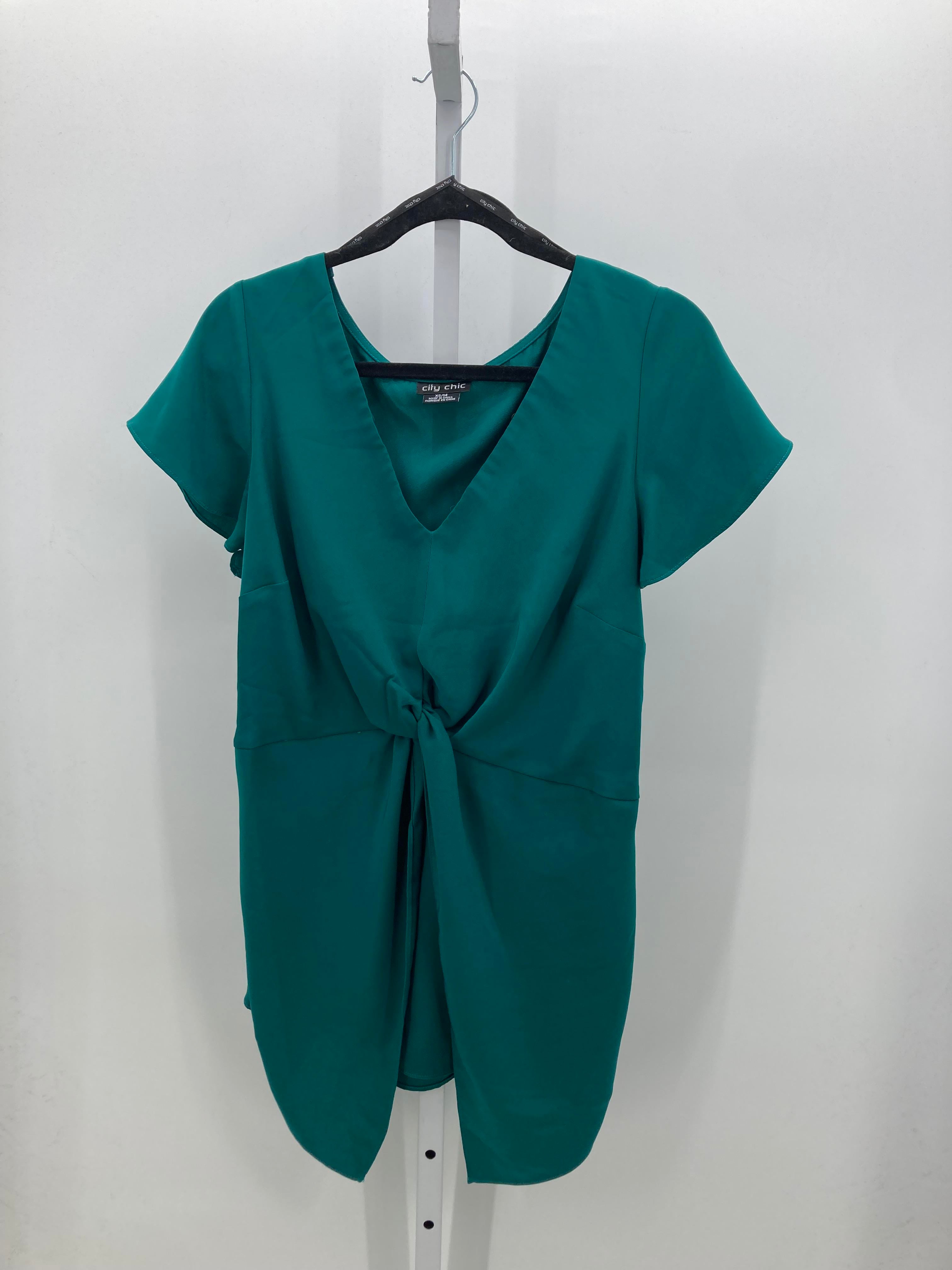City Chic Size 14 W Womens Short Sleeve Shirt