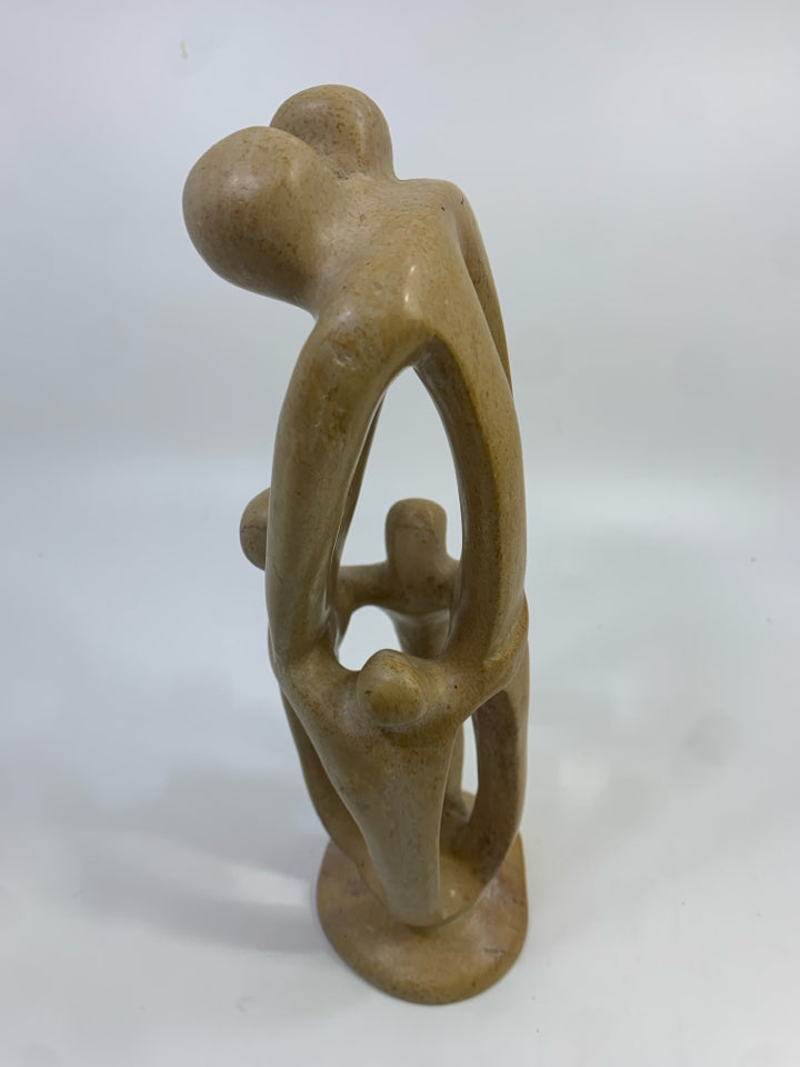 CARVED STONE MOTHER,FATHER & CHILDREN FIGURINE- KENYA.