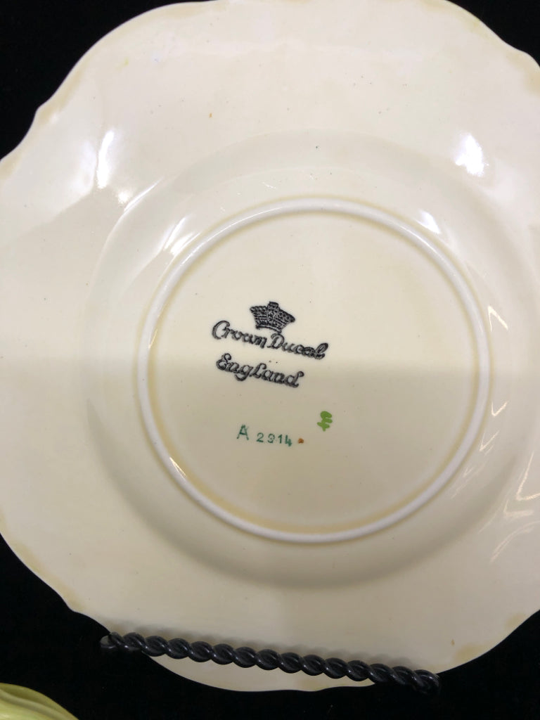 10PC VTG CREAM COLORED DESSERT PLATES.