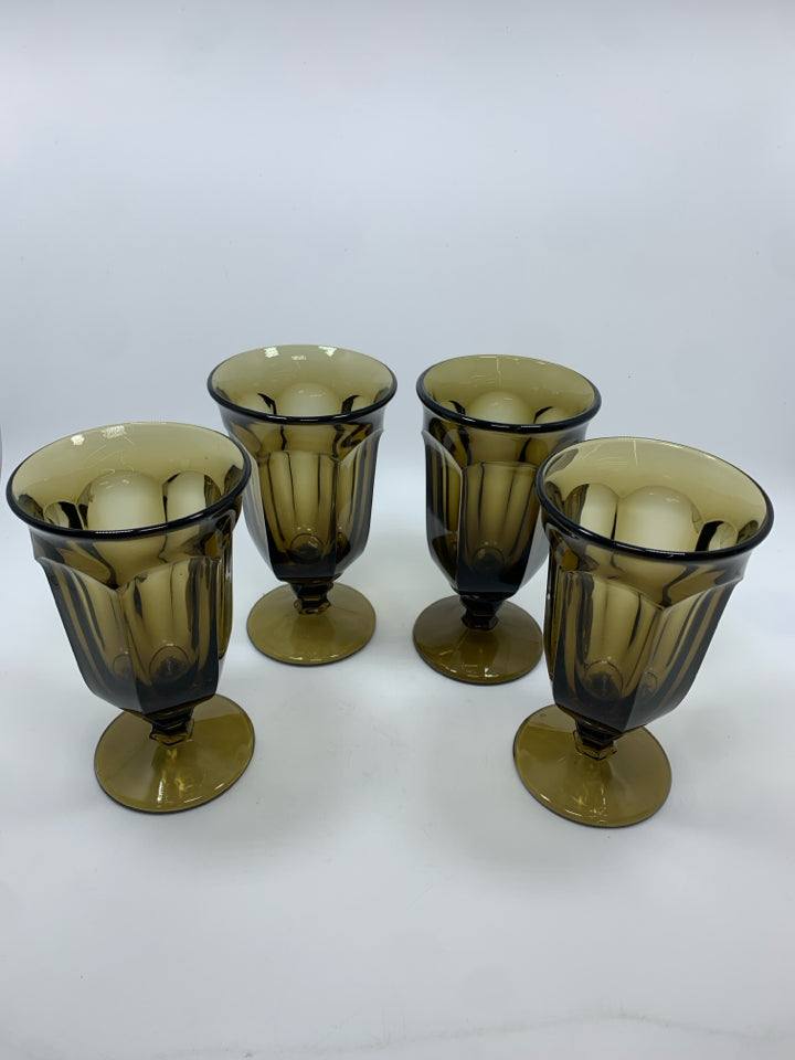 4 VTG IMPERIAL GLASS GOBLETS.