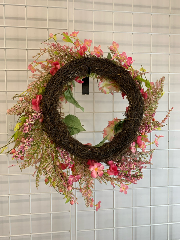 PINK FLORAL WREATH.