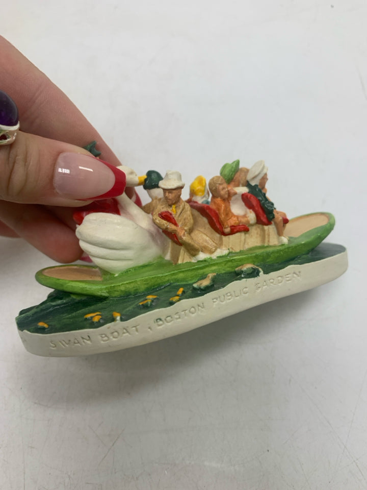 SEBASTIAN MINIATURES SWAN BOAT BOSTON PUBLIC GARDEN FIGURINE #6244.
