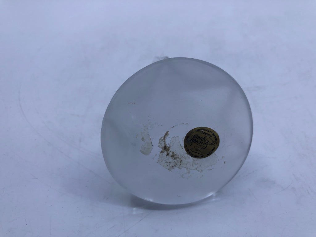 CRYSTAL POODLE ON STAR BALL PAPERWEIGHT.