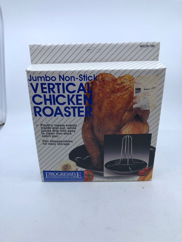 NIB JUMBO NON-STICK VERTICAL CHICKEN ROASTER