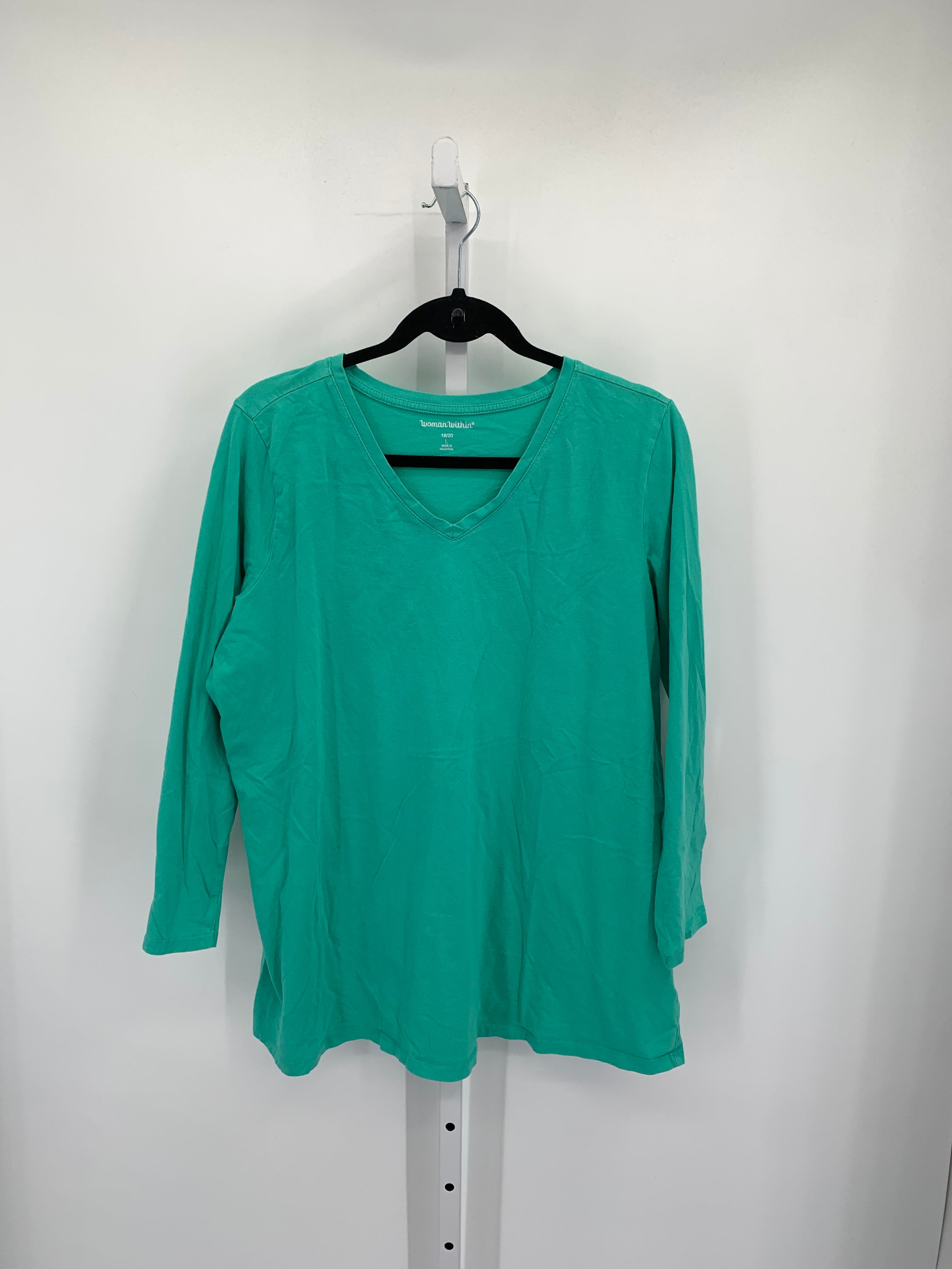 Woman Within Size 18/20 W Womens Long Sleeve Shirt