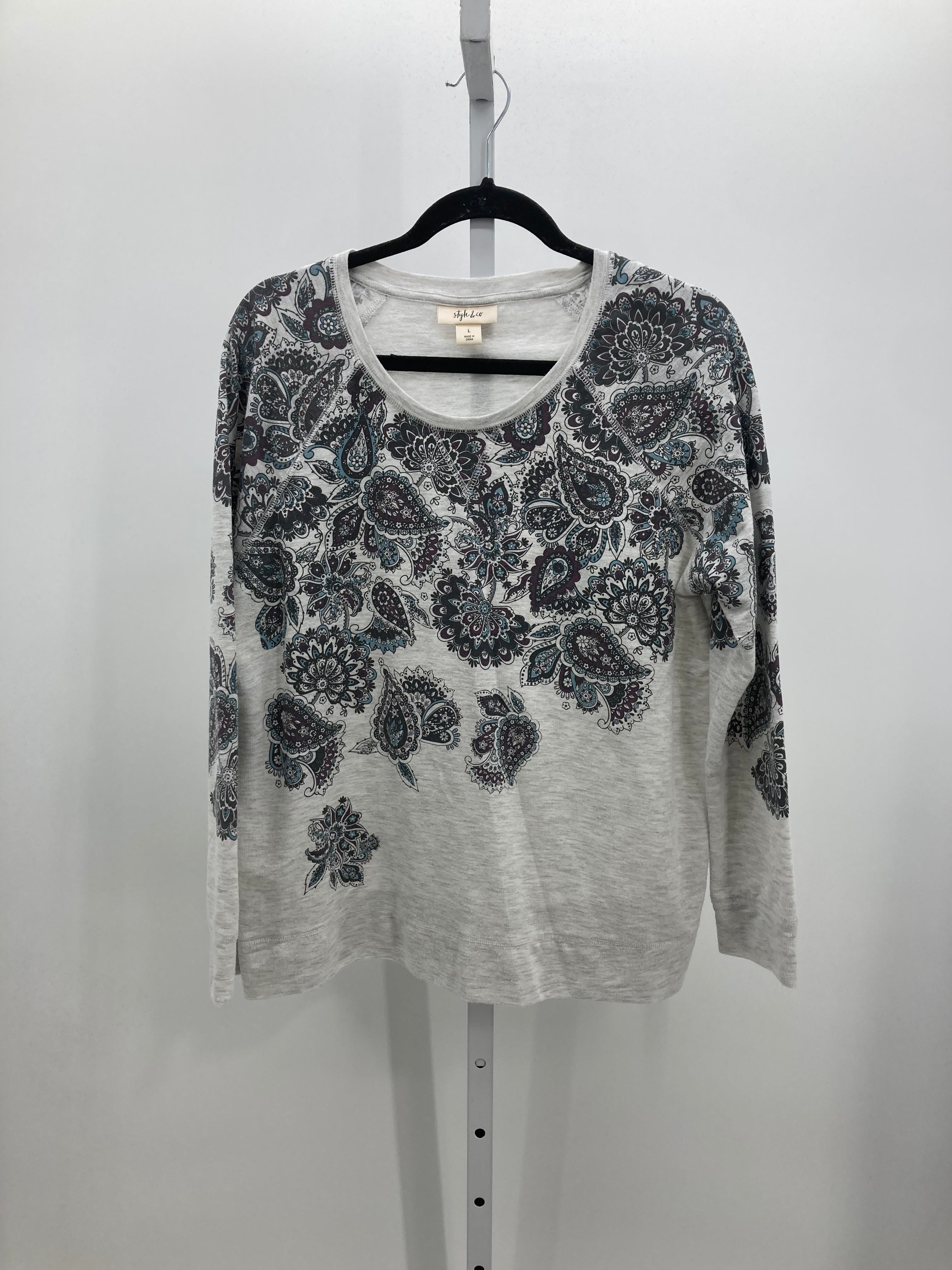 Style & Co. Size Large Misses Long Sleeve Shirt