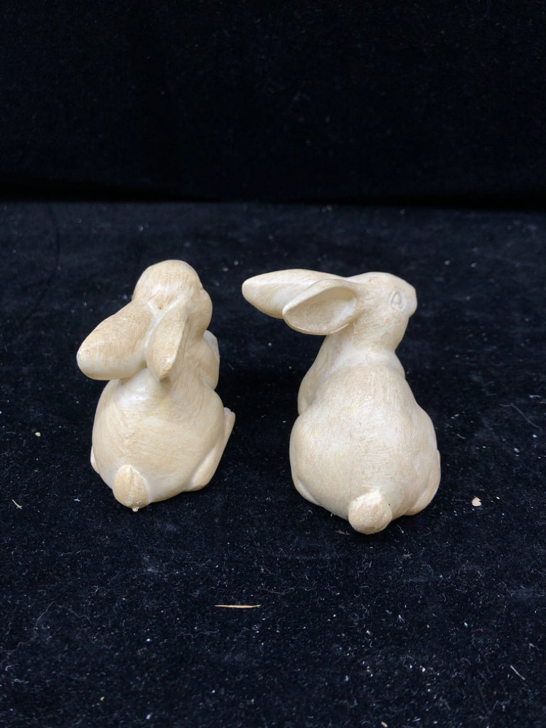 2 RESIN BUNNIES.