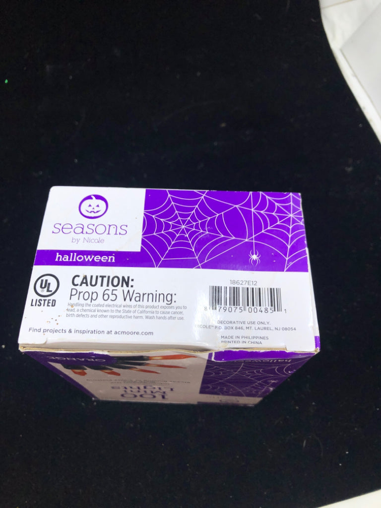NIB 100 MINI ORANGE HALLOWEEN LIGHTS