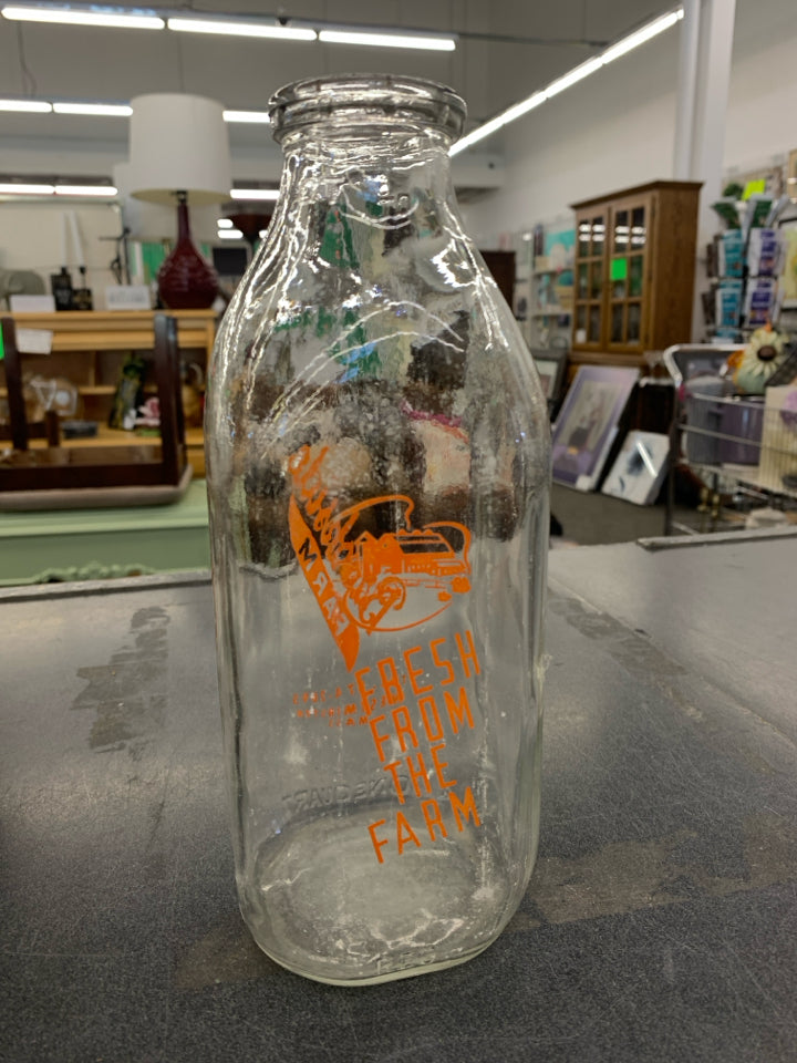 BROOKSIDE FARM MILK EMPTY BOTTLE.