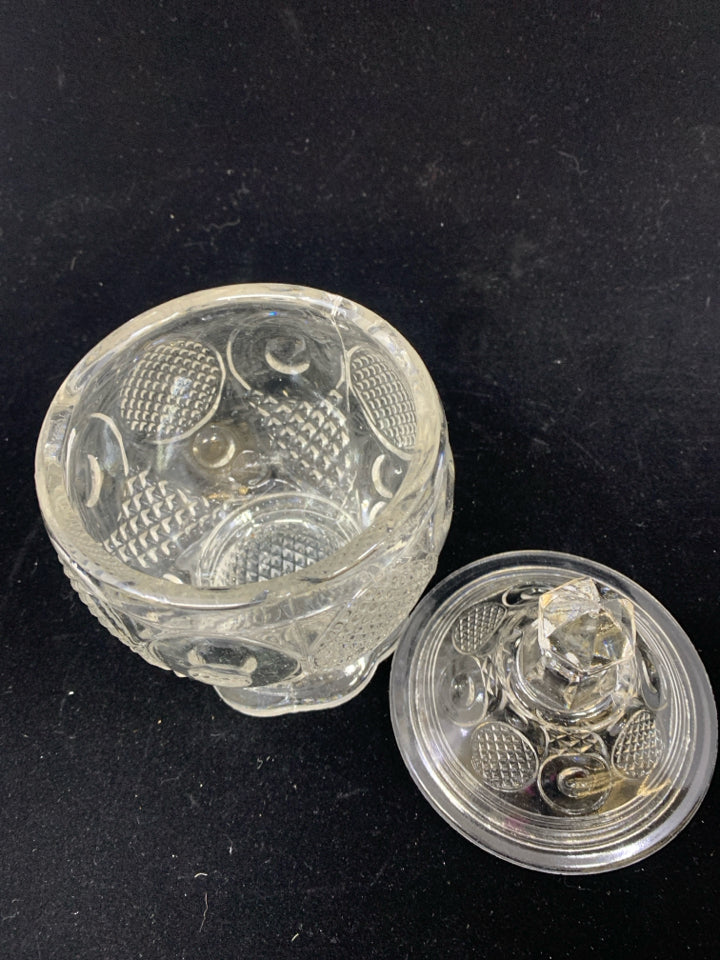 VTG CUT GLASS CANDY DISH W/LID.