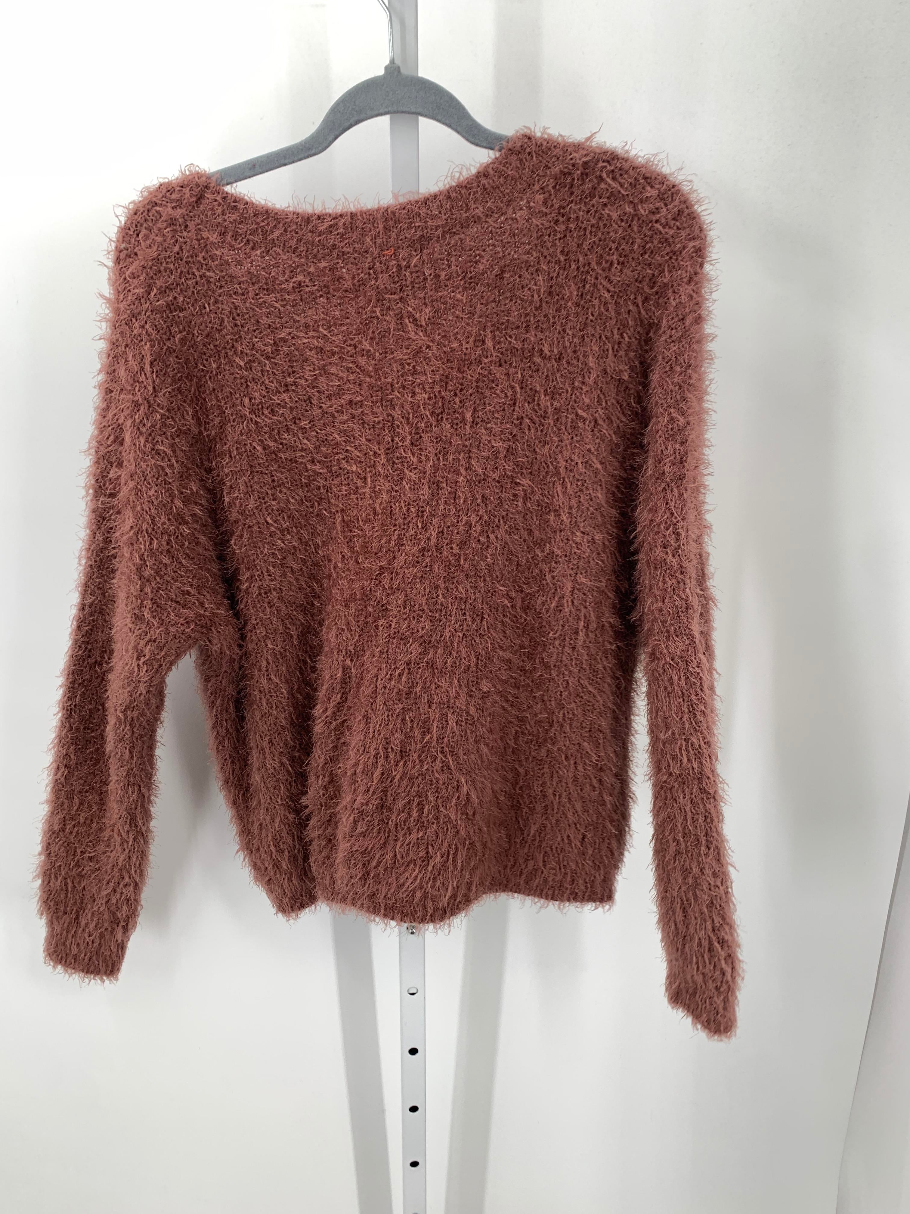 Pink Rose Size Large Juniors Long Sleeve Sweater