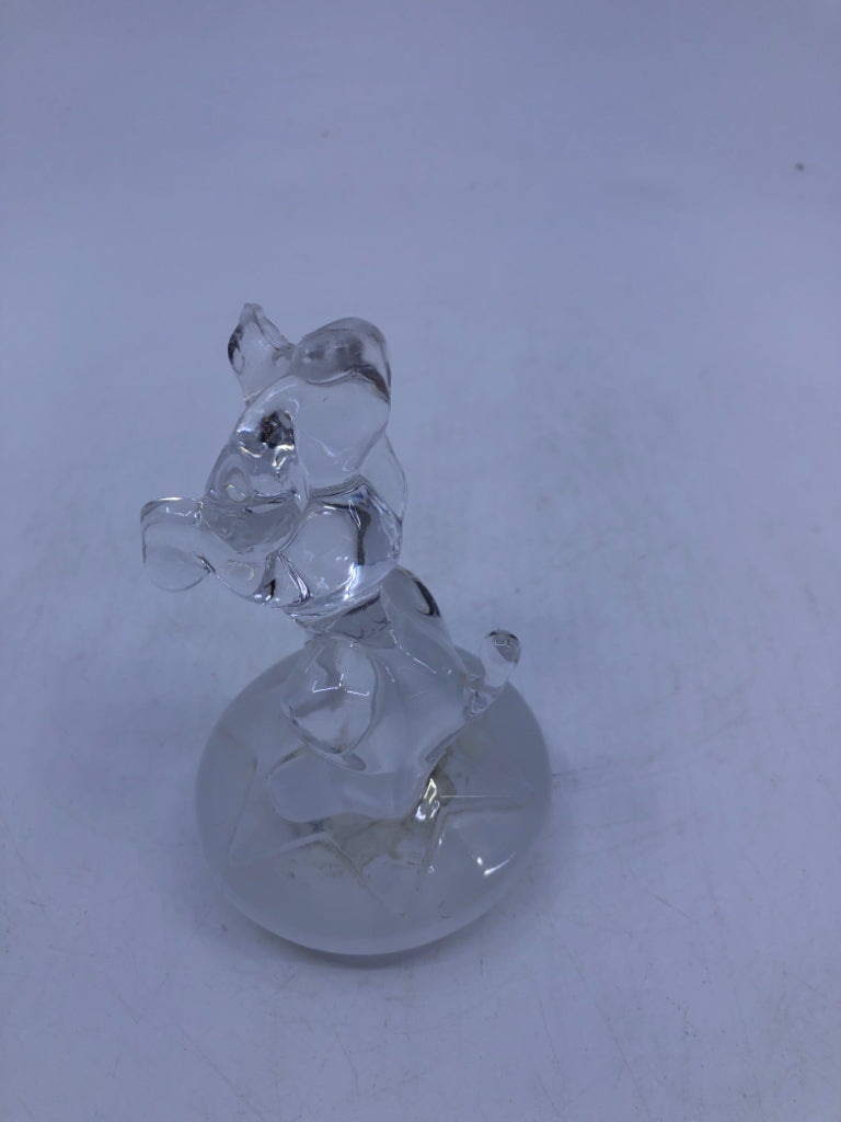 CRYSTAL POODLE ON STAR BALL PAPERWEIGHT.