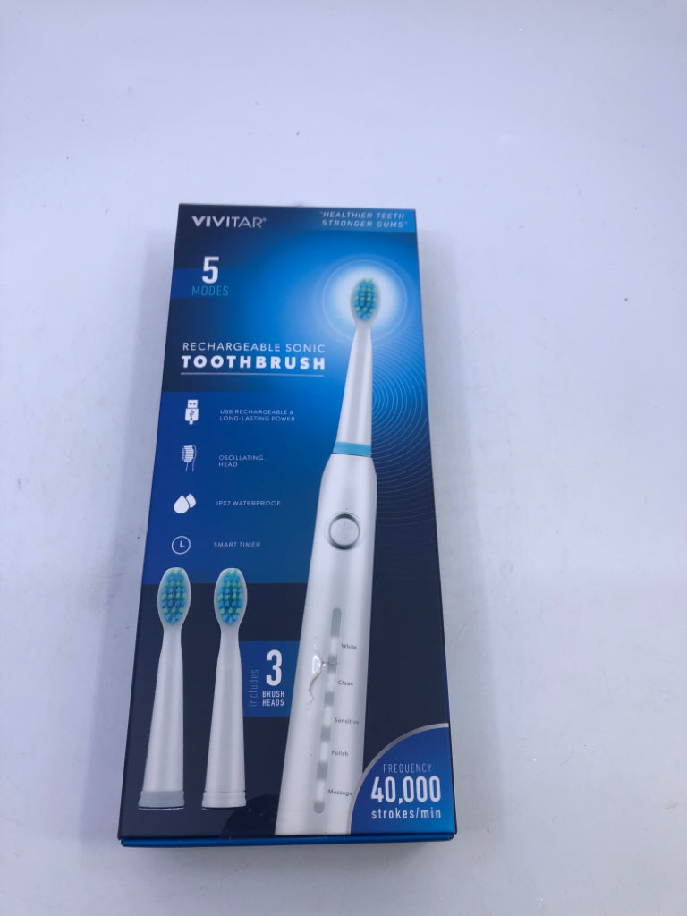 NIP TOOTHBRUSH RECHARGEABLE SONIC VIVITAR.