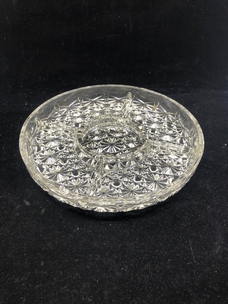 5 SECTION CUT GLASS SERVER.