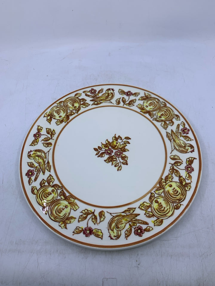 CREAM W/ YELLOW/TAN BIRDS.