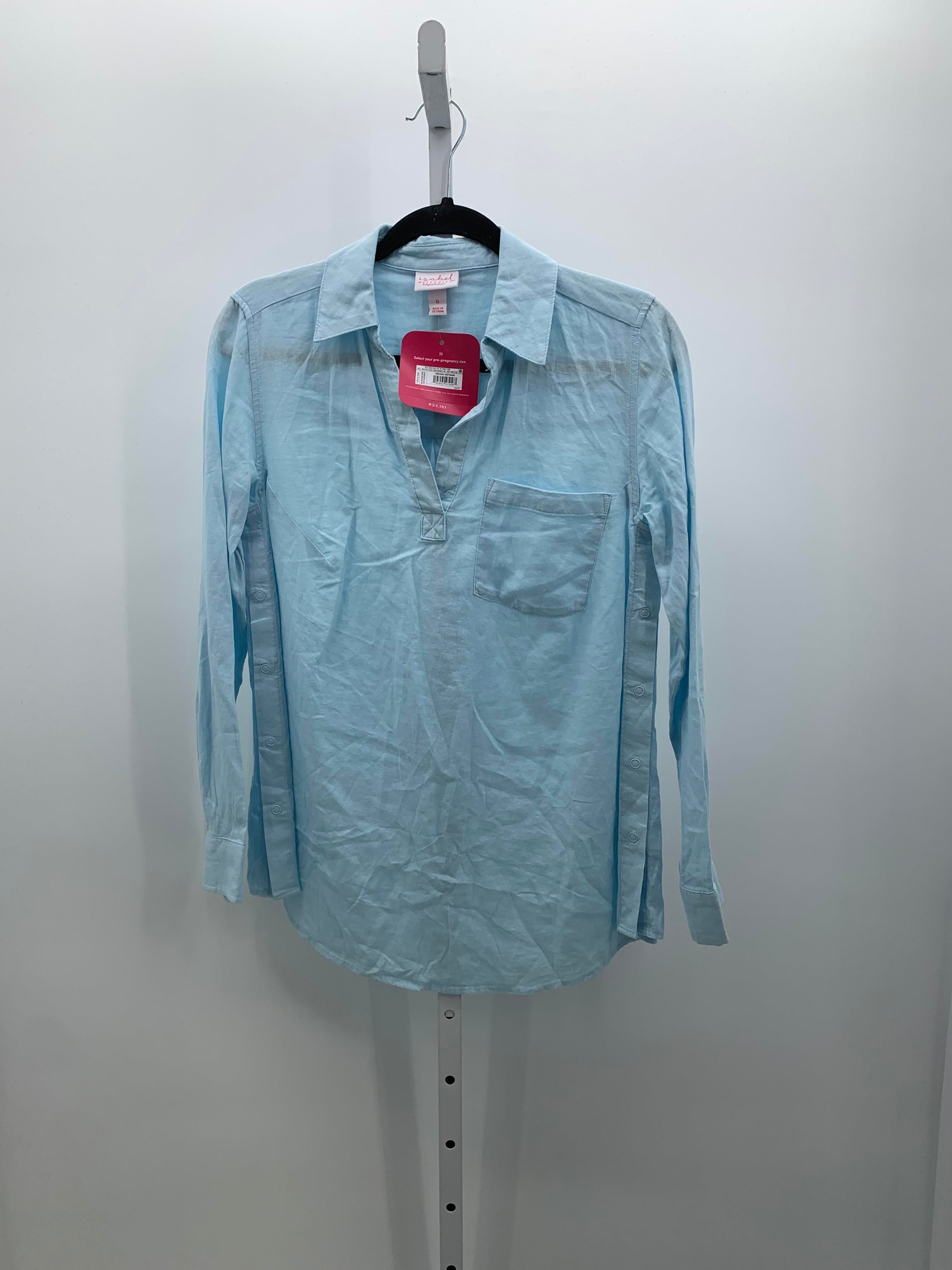 Isabel Blue Size Small Maternity Long Sleeve Shirt