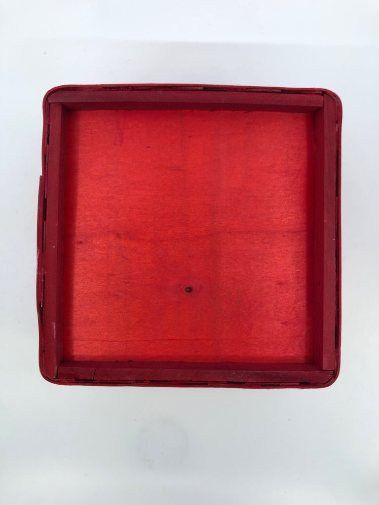 SQUARE RED BASKET.