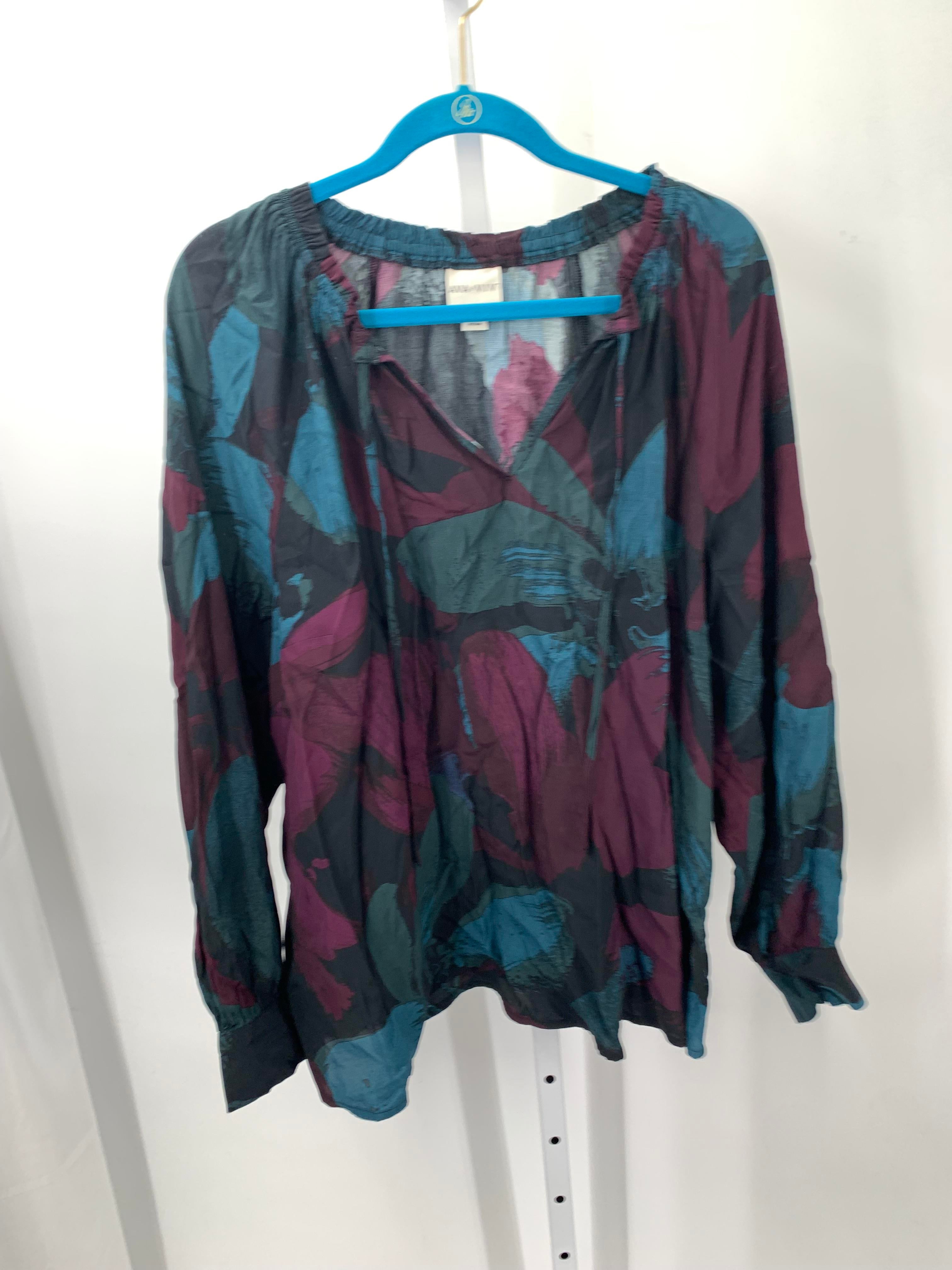 Ava & Viv Size 1X Womens Long Sleeve Shirt