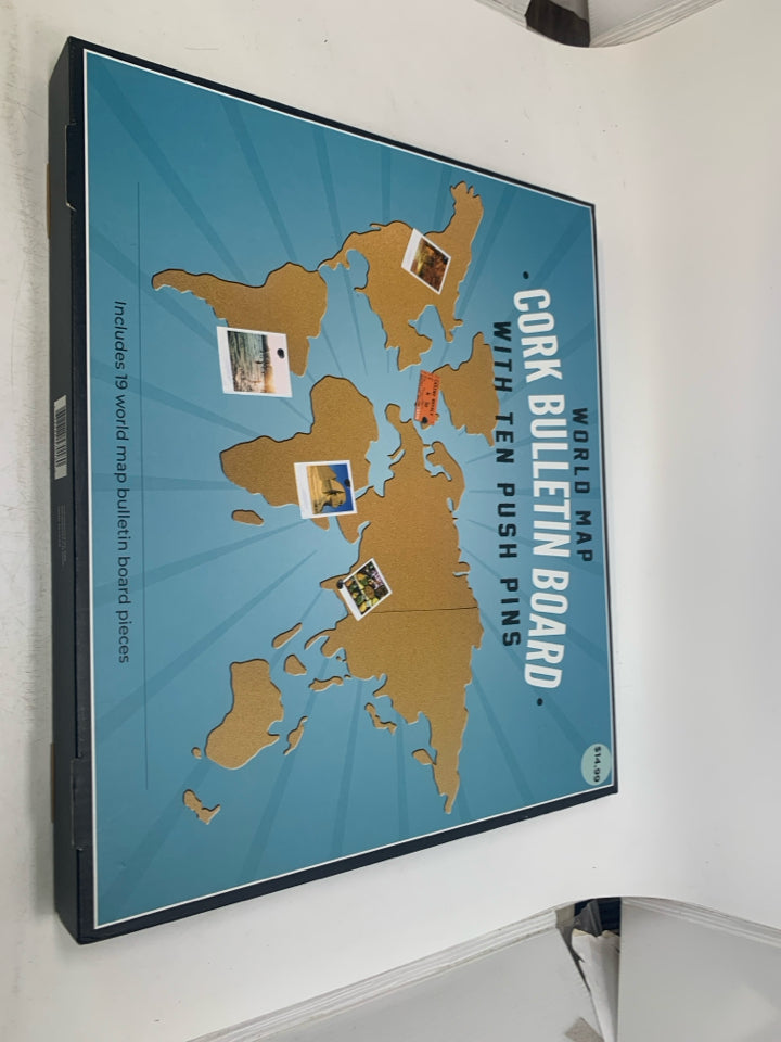 NIB CORK BOARD WORLD MAP.