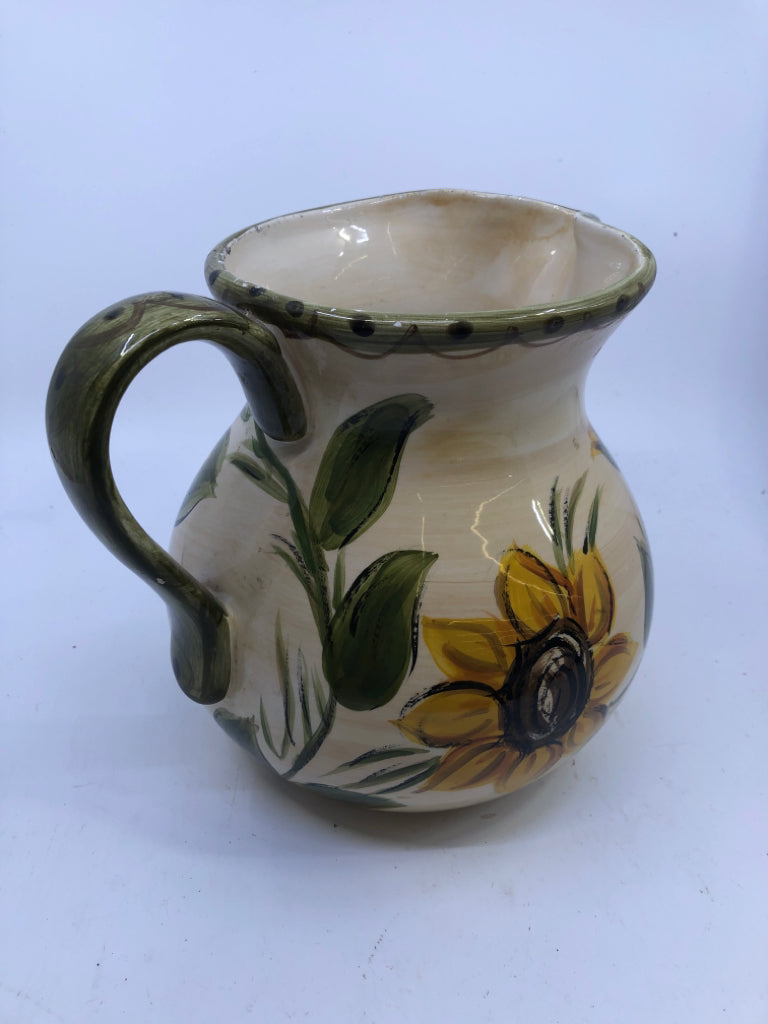 LARGE SUNFLOWER PITCHER.