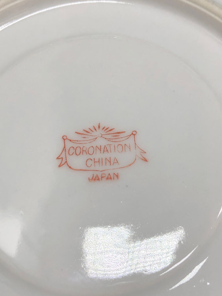 8PC FLORAL BOUILLON BOWL & SAUCER SET SRV FOR 4.