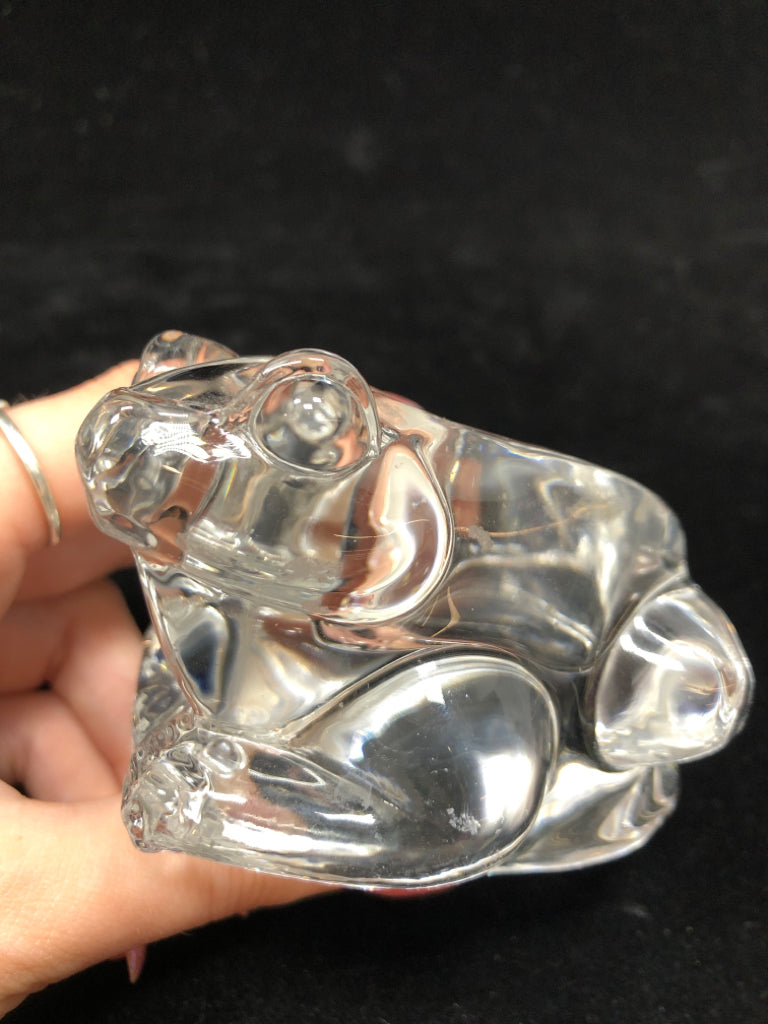 GLASS FROG VOTIVE HOLDER.