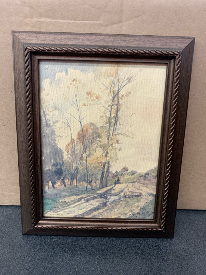 FALL TREES- BROWN FRAMED PRINT.