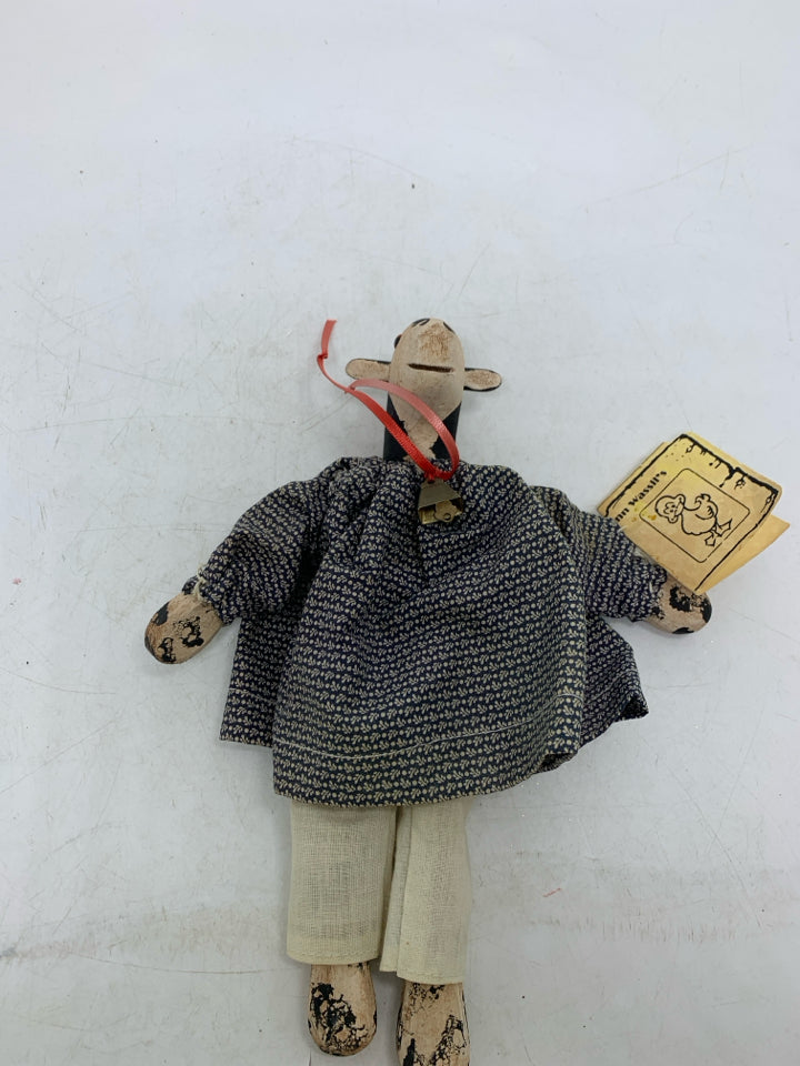 WOOD CLOTHED WOOD COW "COUNTRY CORNER".
