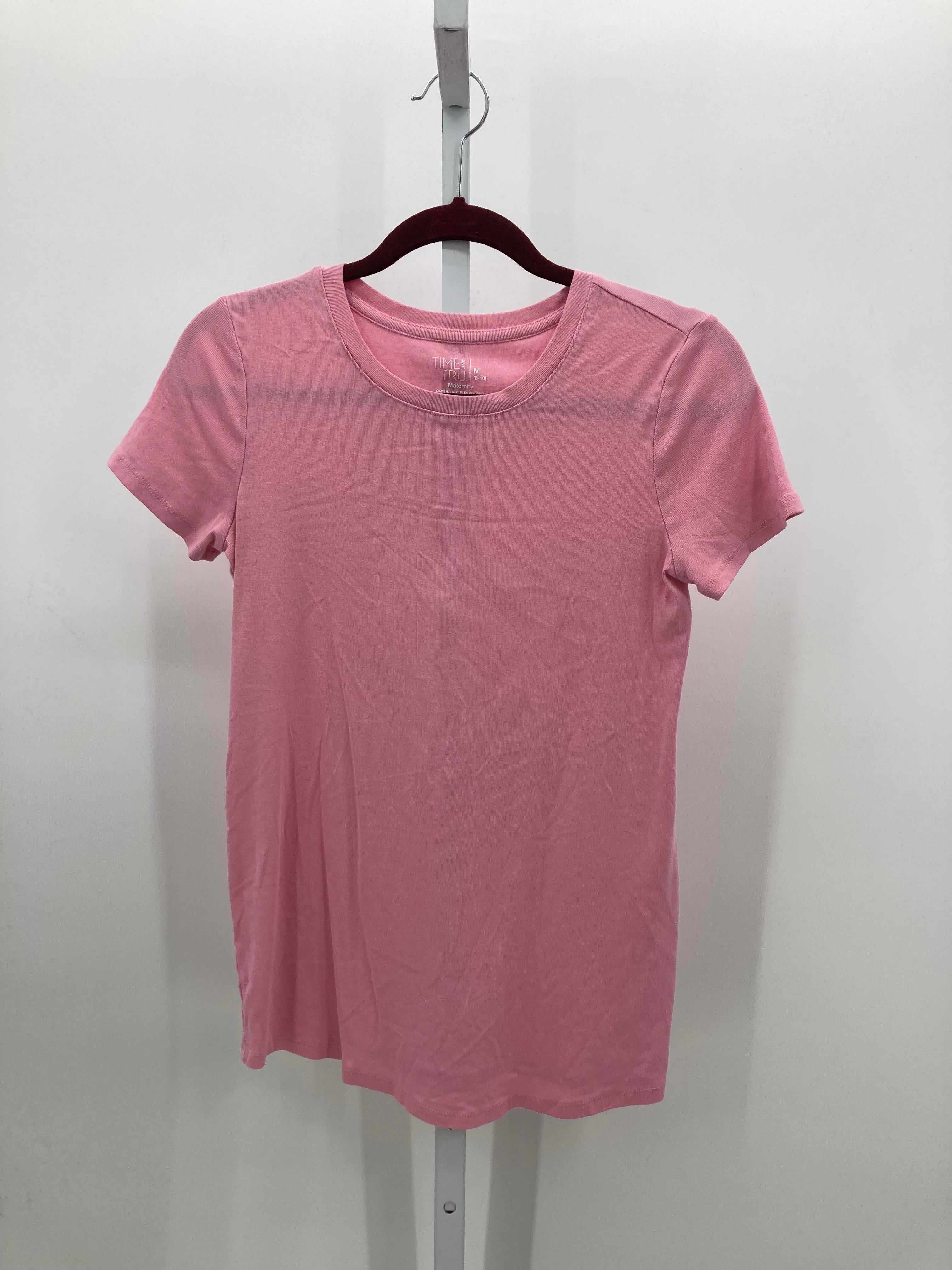 Time and Tru Pink Size Medium Maternity Short Sleeve Shirt